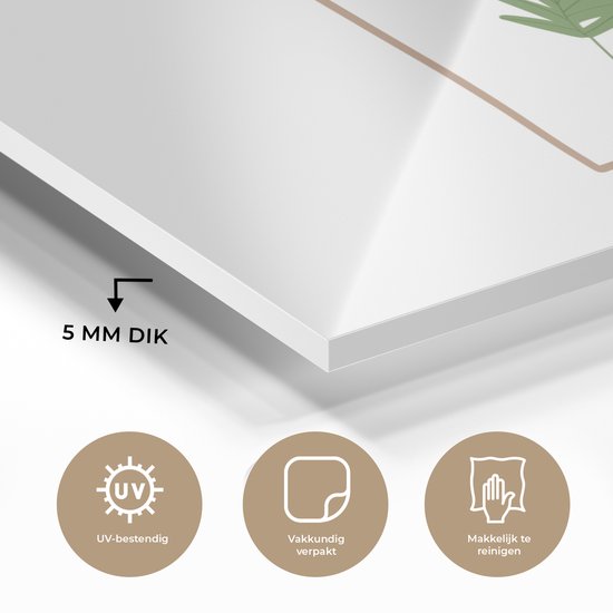 Peinture sur Verre - Plante - Cadre - Wit - Abstrait - 150x100 cm - Peintures sur Verre Peintures - Photo sur Glas