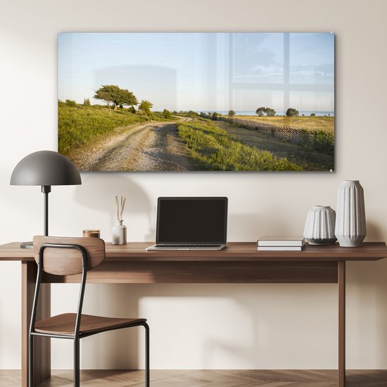 The road to the sea Glas 90x60 cm - Tirage photo sur Glas (décoration murale en plexiglas)