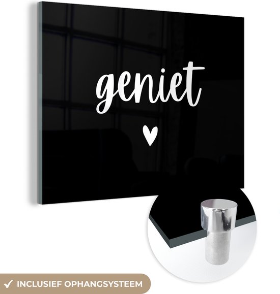 MuchoWow® Peinture sur verre 120x90 cm - Peinture sur verre acrylique - Citations - Dictons - Enjoy - Photo sur verre - Peintures