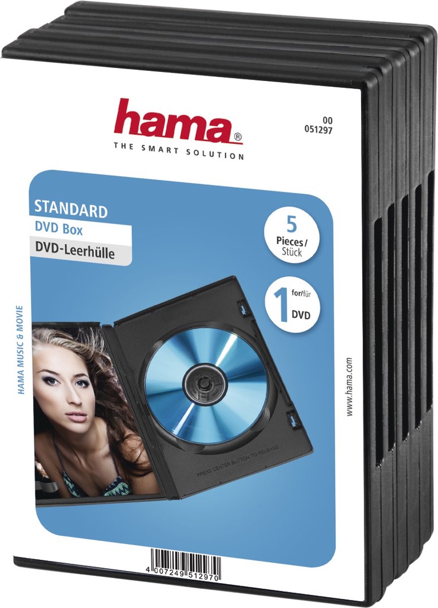 Hama Dvd Box, Zwart, 5Stuks