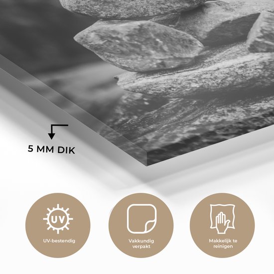 MuchoWow® Peinture sur verre 180x120 cm - Peinture sur verre - Pierres d'équilibrage en Norvège - Photo sur verre acrylique - Peintures