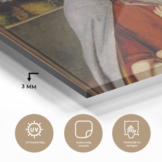 MuchoWow® Peinture sur verre 40x30 cm - Peinture sur verre - Vierge à l'enfant - Leonardo de Vinci - Photo sur verre acrylique - Peintures