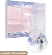 MuchoWow® Glasschilderij 40x30 cm - Schilderij acrylglas - Pastel - Design - Verf - Foto op glas - Schilderijen