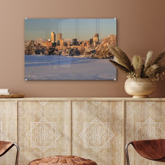Un Denver enneigé aux États-Unis Plexiglas 60x40 cm - Tirage photo sur Glas (décoration murale en plexiglas)