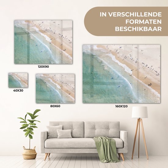 Peinture sur Verre - Vue de Dessus de la Plage de Bondi en Australie - 80x60 cm - Peintures sur Verre Peintures - Photo sur Glas