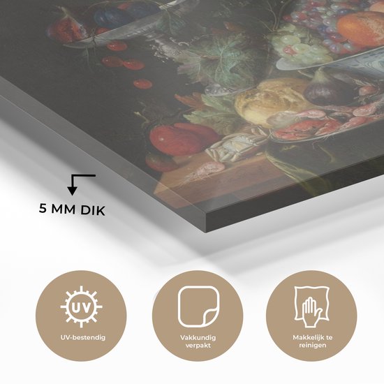 MuchoWow® Peinture sur verre - Nature morte au homard - peinture de Jan Davidsz de Heem - 120x90 cm - Peintures sur verre acrylique - Photo sur Glas