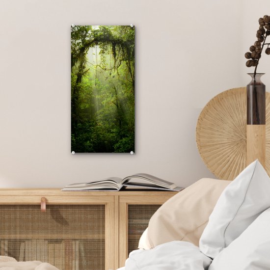 Peinture sur verre - Les rayons du soleil glissent à travers la canopée tropicale - 20x40 cm - Peintures sur Verre Peintures - Photo sur Glas
