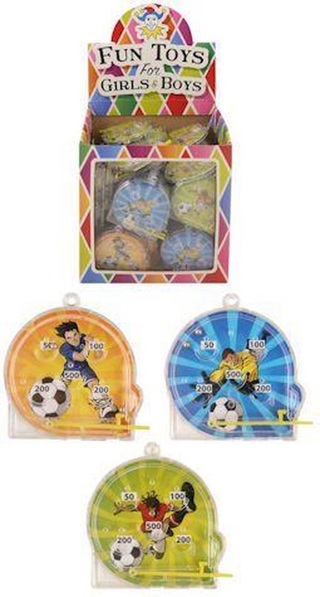 108 stuks - Uitdeelcadeautjes - Flipperspel - Model: Voetballers - In Traktatiebox - Uitdeel Traktatie voor kinderen - Jongens