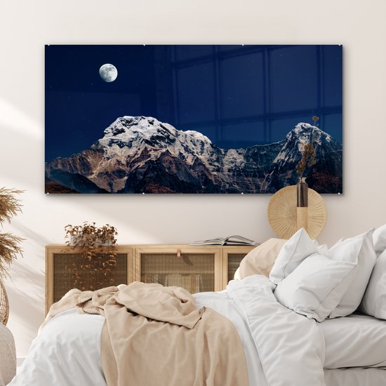 Peinture sur Verre - Lune - Berg - Paysage - 160x80 cm - Peintures sur Verre Peintures - Photo sur Glas