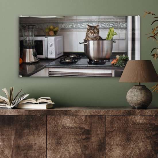 Peinture sur Verre - Chat - Pan - Cuisine - 80x40 cm - Peintures sur Verre Peintures - Photo sur Glas