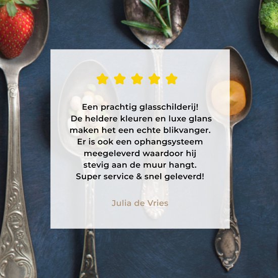 MuchoWow® Peinture sur verre 120x60 cm - Peinture sur verre acrylique - Herbes - Cuillère - Argent - Épices - Industriel - Photo sur verre - Peintures