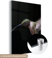 MuchoWow® Glasschilderij 120x160 cm - Schilderij acrylglas - Kolibrie - Vogel - Veren - Foto op glas - Schilderijen