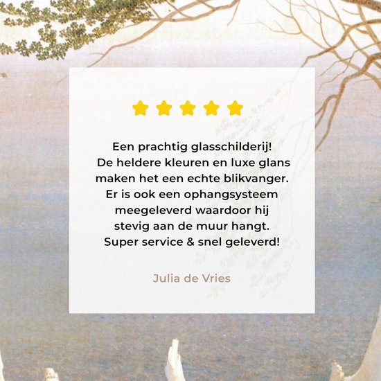 MuchoWow® Peinture sur Verre - Falaises de Craie sur Rügen - Peinture de Caspar David Friedrich - 30x40 cm - Peintures sur Verre Acrylique - Photo sur Glas