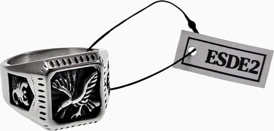Bague Chevalière Homme - Aigle En Argent Massif 925 - Fait Main - Neuve Avec étiquettes