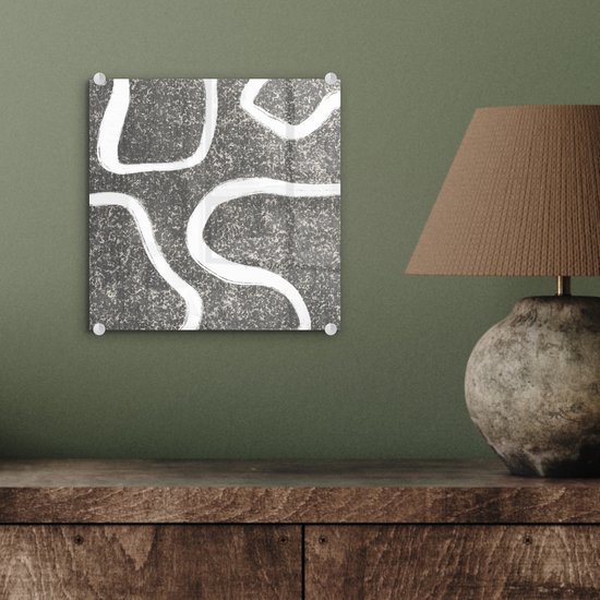 MuchoWow® Peinture sur verre 20x20 cm - Peinture sur verre acrylique - Abstrait - Minimalisme - Design - Photo sur verre - Peintures