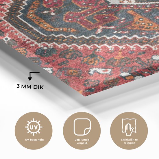 MuchoWow® Peinture sur Verre - Tapis Persan Handgemaakt - 40x30 cm - Peintures sur Verre Acrylique - Photo sur Glas