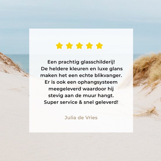 Peinture sur verre - Mer derrière les dunes - 160x80 cm - Peintures sur Verre Peintures - Photo sur Glas