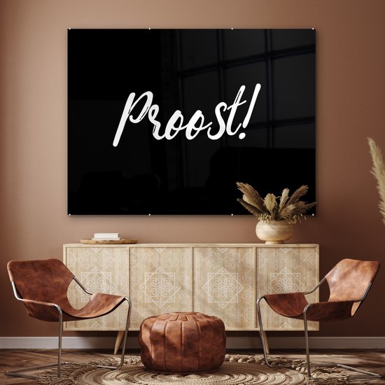 MuchoWow® Peinture sur verre 160x120 cm - Peinture sur verre - Citations - À votre santé ! - Dictons - Boissons - Photo sur verre acrylique - Peintures