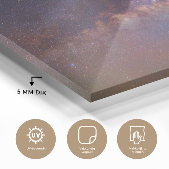 MuchoWow® Peinture sur Verre - Ciel Étoilé - Étoiles - Ciel - 90x60 cm - Peintures sur Verre Acrylique - Photo sur Glas