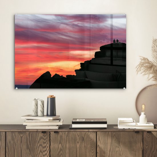 Silhouette du paysage dans le parc national de Peak District en Angleterre Plexiglas 60x40 cm - Tirage photo sur Glas (décoration murale en plexiglas)