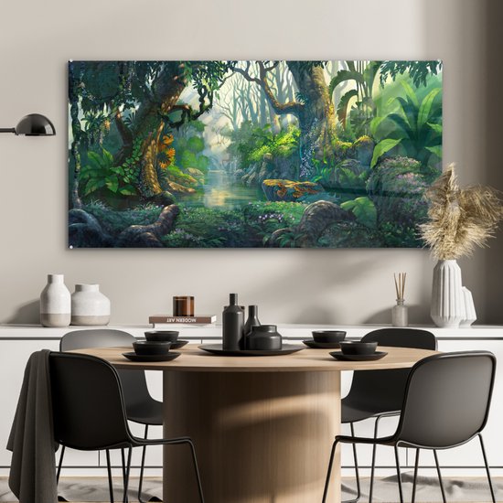 MuchoWow® Peinture sur verre - Forêt - Peinture - Couleurs - Filles - Enfants - Garçons - 120x60 cm - Peintures sur verre acrylique - Photo sur Glas