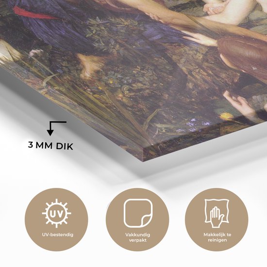 Peinture sur verre - Hylas et les nymphes - peinture de John William Waterhouse - 60x40 cm - Peintures Plexiglas