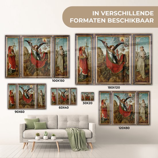 Peinture sur Verre - Retable de St Michel - Peinture de Gérard David - 30x20 cm - Peintures sur Verre Peintures - Photo sur Glas