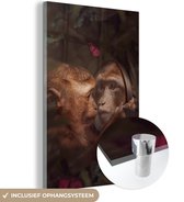 MuchoWow® Glasschilderij 20x30 cm - Schilderij acrylglas - Aap - Spiegel - Jungle - Foto op glas - Schilderijen