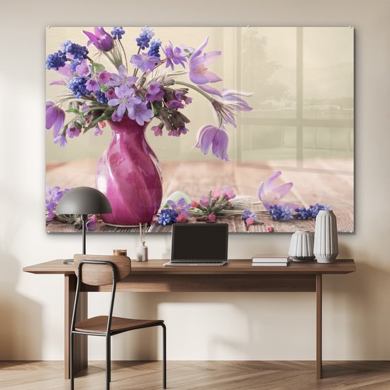Peinture sur Verre - Printemps - Lilas - Nature Morte - 180x120 cm - Peintures Plexiglas