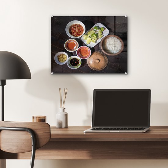 MuchoWow® Peinture sur Verre - Riz Vietnamien - 40x30 cm - Peintures Acrylique - Photo sur Glas