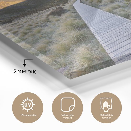 Chemin des montagnes sur Glas 120x80 cm - Tirage photo sur Glas (décoration murale en plexiglas)