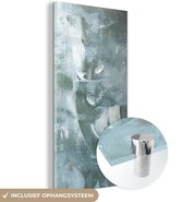 MuchoWow® Glasschilderij 20x40 cm - Schilderij acrylglas - Acrylverf - Structuren - Abstract - Foto op glas - Schilderijen