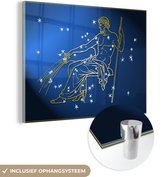 MuchoWow® Glasschilderij 120x90 cm - Schilderij acrylglas - Sterrenbeeld - Waterman - Sterren - Foto op glas - Schilderijen