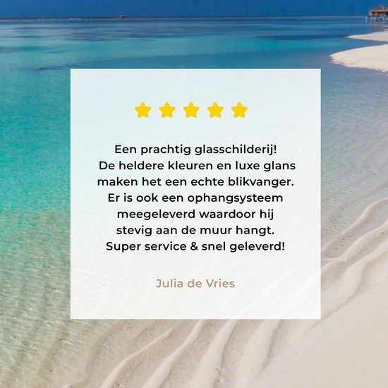 MuchoWow® Peinture sur verre 180x120 cm - Peinture sur verre - Mer - Plage - Été - Photo sur verre acrylique - Peintures