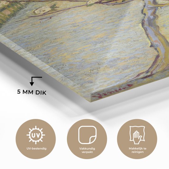 MuchoWow® Peinture sur verre 100x150 cm - Peinture sur verre acrylique - Poirier en fleur - Vincent van Gogh - Photo sur verre - Peintures