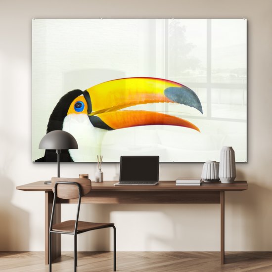Peinture sur verre - la tête d'un toucan - 180x120 cm - Peintures sur Verre Peintures - Photo sur Glas