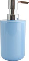 MSV Pompe/distributeur de savon Porto - Plastique PS - bleu pastel/argent - 7 x 16 cm - 260 ml