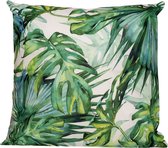 Anna's collection coussin d'extérieur monstera - blanc/vert - 60 x 60 cm - Résistant à Water et aux UV