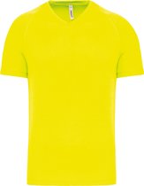 Herensportshirt 'Proact' met V-hals Fluorescent Yellow - XL