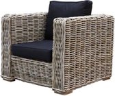 Nissah lounge stoel natural rotan + black