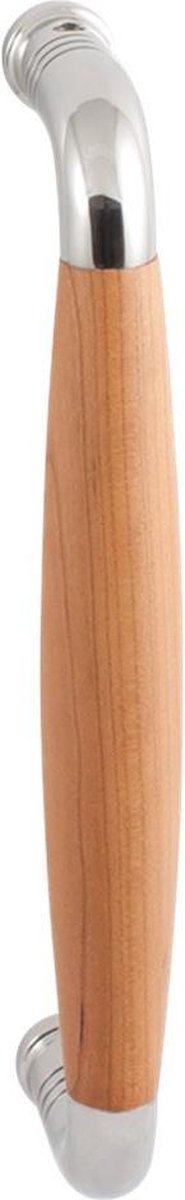 Deurgreep - RVS gepolijst - RVS - GPF - Binnendeur - GPF4906.49A Ika RVS gepolijst/kersenhout gebogen 130x60/114mm