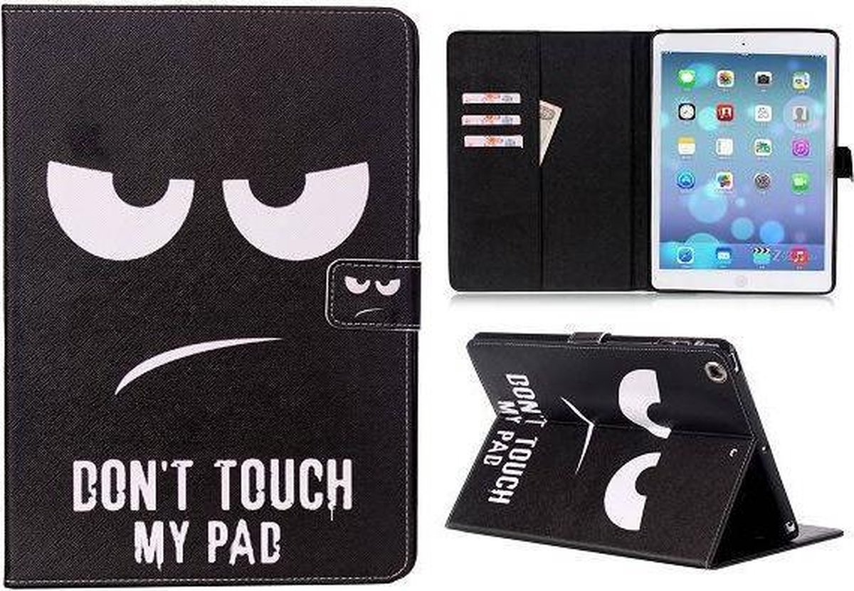 Dont touch my pad ogen iPad Air portemonne stijl case | bol.com