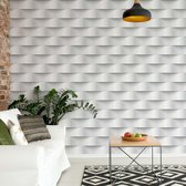 Fotobehang 3D Grey And White Pattern | VEA - 206cm x 275cm | 130gr/m2 Vlies