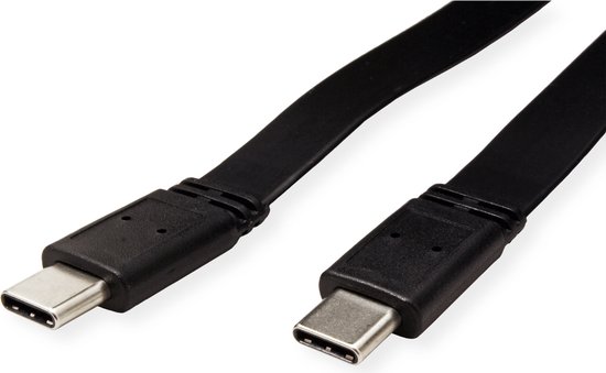 VALUE USB4 Gen 3 Kabel, Emark, C-C, M/M, 40Gbit/s, 100W, extra plat, zwart, 0,5 m