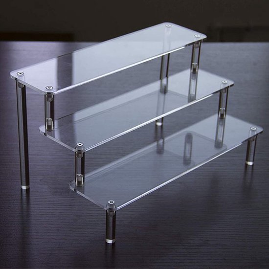 Acrylic Display Stand, Transparent Ladder Holder, Handmade Model Display Stand, Showcase Shelf, Display Risers, Stand for Figures (4th Floor