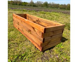 Plantenbak van hout 120x40x35 cm - Rechthoekige bloembak - Natuural