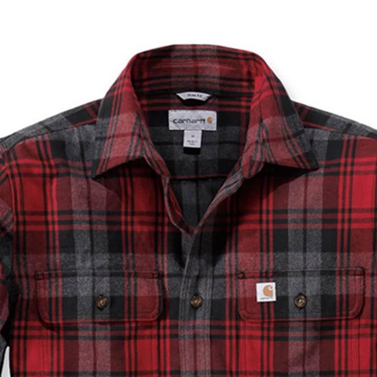 Carhartt Hubbard Slim Fit Flannel Shirt Dark Crimson Heren | bol.com