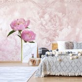 Fotobehang - Vlies Behang - Roze Pioenrozen - Bloemen - 152,5 x 104 cm