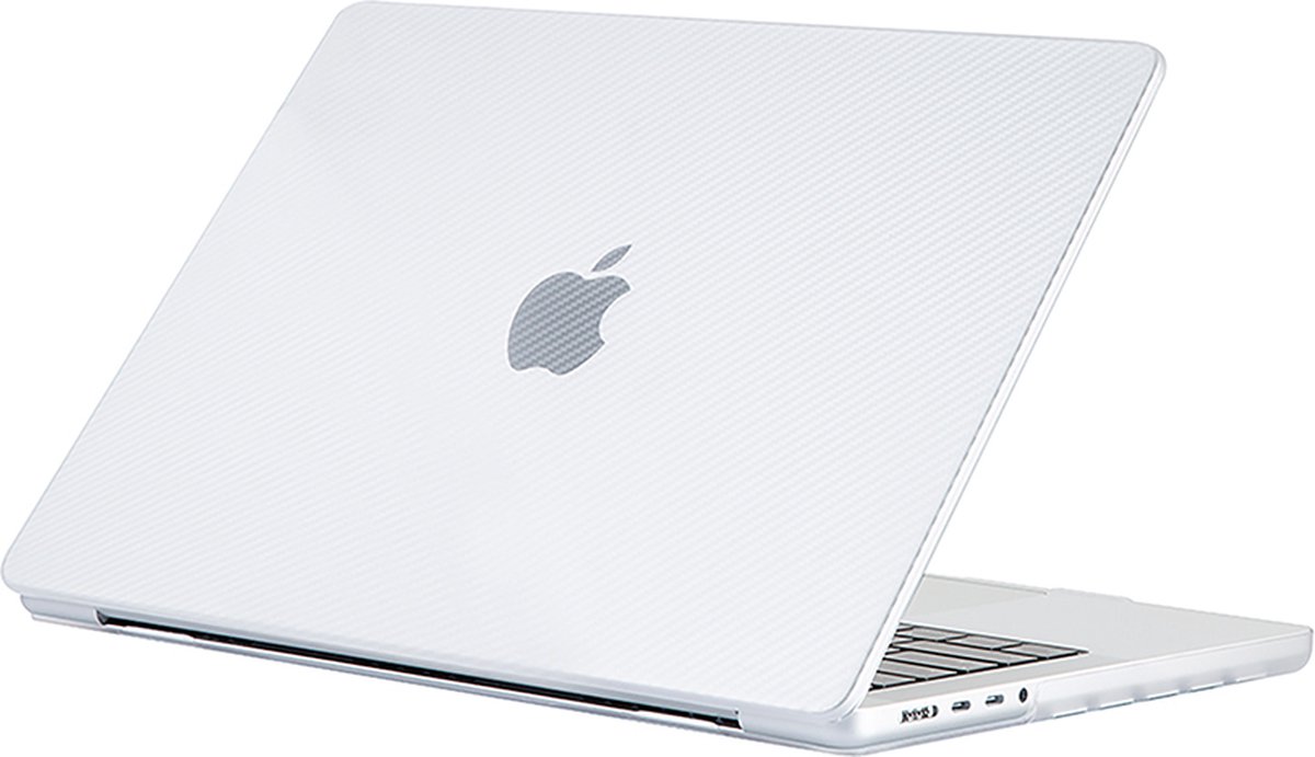 Witte Carbon Case / Cover | Geschikt voor Apple MacBook Pro 14,2 Inch (2021) - (2023) | Hardshell - Hardcase Cover | Geschikt voor de nieuwste 14 inch modellen M1 / M2 A2442
