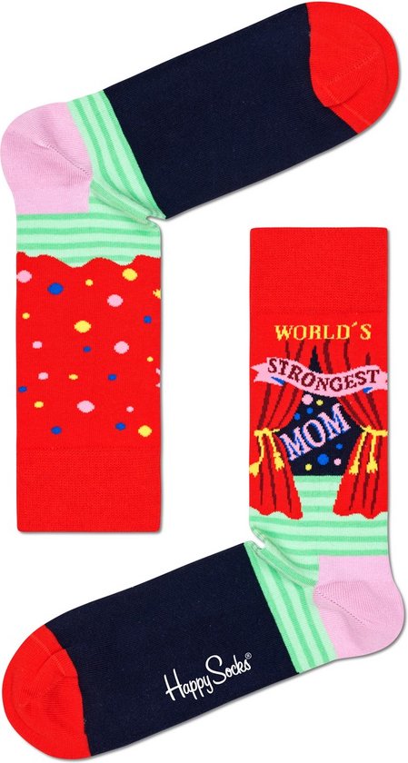 Happy Socks World´s Strongest Mom Sock - unisex sokken - Unisex - Maat: 41-46